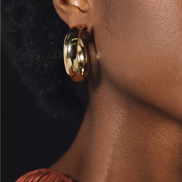 NWT Large Tube Hoop Earrings by Anthropologie - Picture 4 of 4